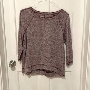 Maroon and White striped 3/4 sleeve